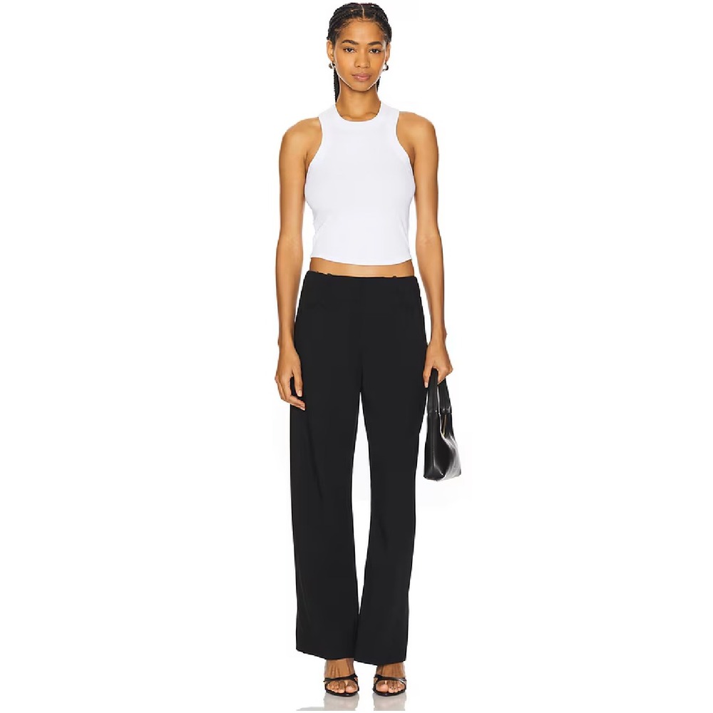 House of Harlow 1960 Black 100% Linen Wide Leg Trousers HH10039 NWT Size Large